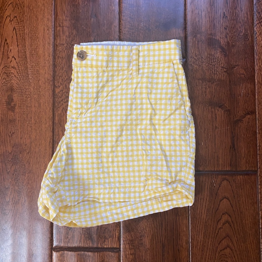 Gingham yellow shorts